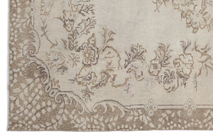 Beige Over Dyed Vintage Rug 6'8'' x 10'5'' ft 202 x 317 cm