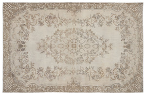 Beige Over Dyed Vintage Rug 6'8'' x 10'5'' ft 202 x 317 cm