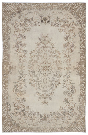 Beige Over Dyed Vintage Rug 6'8'' x 10'5'' ft 202 x 317 cm