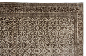 Brown Over Dyed Vintage Rug 6'3'' x 9'2'' ft 190 x 280 cm