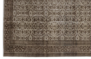 Brown Over Dyed Vintage Rug 6'3'' x 9'2'' ft 190 x 280 cm