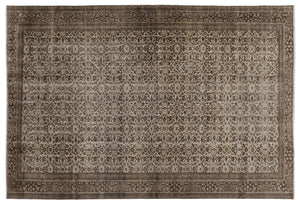 Brown Over Dyed Vintage Rug 6'3'' x 9'2'' ft 190 x 280 cm