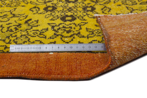 Yellow Over Dyed Vintage Rug 4'8'' x 9'0'' ft 143 x 275 cm