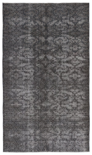 Gray Over Dyed Vintage Rug 5'4'' x 9'1'' ft 162 x 278 cm