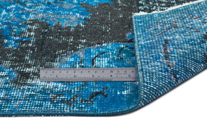 Turquoise Over Dyed Vintage Rug 5'1'' x 8'11'' ft 156 x 271 cm