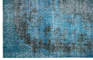 Turquoise Over Dyed Vintage Rug 5'1'' x 8'11'' ft 156 x 271 cm