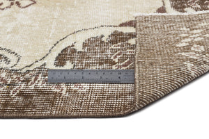 Beige Over Dyed Vintage Rug 5'7'' x 9'5'' ft 170 x 286 cm