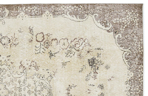 Beige Over Dyed Vintage Rug 5'7'' x 9'5'' ft 170 x 286 cm