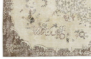 Beige Over Dyed Vintage Rug 5'7'' x 9'5'' ft 170 x 286 cm