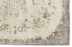 Beige Over Dyed Vintage Rug 5'7'' x 9'5'' ft 170 x 286 cm