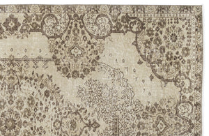 Beige Over Dyed Vintage Rug 5'3'' x 8'8'' ft 160 x 264 cm