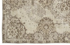 Beige Over Dyed Vintage Rug 5'3'' x 8'8'' ft 160 x 264 cm
