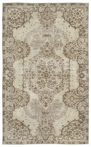 Beige Over Dyed Vintage Rug 5'3'' x 8'8'' ft 160 x 264 cm