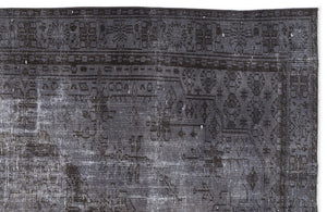 Gray Over Dyed Vintage Rug 5'7'' x 9'2'' ft 169 x 280 cm