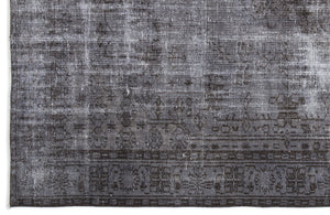 Gray Over Dyed Vintage Rug 5'7'' x 9'2'' ft 169 x 280 cm