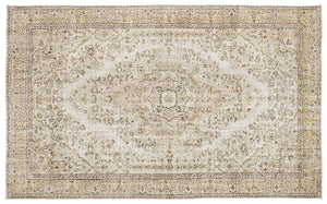 Beige Over Dyed Vintage Rug 5'10'' x 9'6'' ft 179 x 289 cm