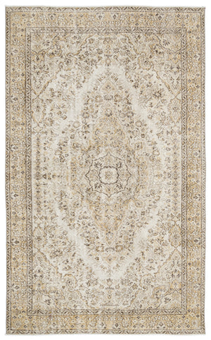 Beige Over Dyed Vintage Rug 5'10'' x 9'6'' ft 179 x 289 cm