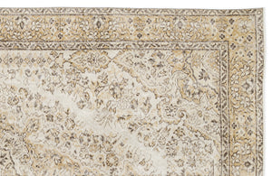 Beige Over Dyed Vintage Rug 5'10'' x 9'6'' ft 179 x 289 cm
