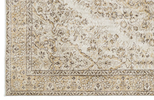 Beige Over Dyed Vintage Rug 5'10'' x 9'6'' ft 179 x 289 cm