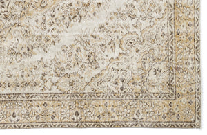 Beige Over Dyed Vintage Rug 5'10'' x 9'6'' ft 179 x 289 cm