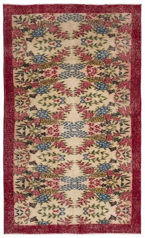 Retro Over Dyed Vintage Rug 5'2'' x 8'9'' ft 157 x 266 cm
