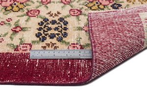 Retro Over Dyed Vintage Rug 4'4'' x 7'9'' ft 132 x 237 cm