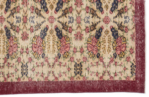 Retro Over Dyed Vintage Rug 4'4'' x 7'9'' ft 132 x 237 cm