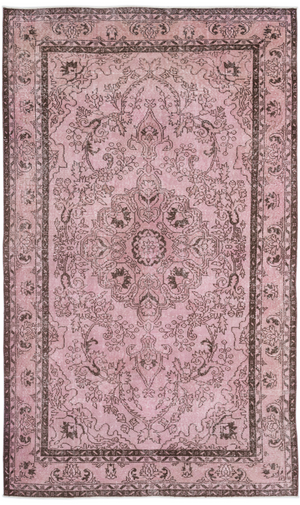 Traditional Design Pink Over Dyed Vintage Rug 5'11'' x 9'10'' ft 180 x 300 cm
