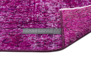Fuchsia Over Dyed Vintage Rug 5'3'' x 9'3'' ft 160 x 282 cm