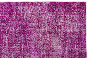 Fuchsia Over Dyed Vintage Rug 5'3'' x 9'3'' ft 160 x 282 cm