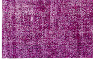 Fuchsia Over Dyed Vintage Rug 5'3'' x 9'3'' ft 160 x 282 cm