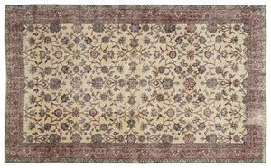 Naturel Over Dyed Vintage Rug 5'3'' x 8'8'' ft 160 x 264 cm