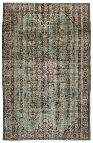 Naturel Over Dyed Vintage Rug 5'12'' x 9'3'' ft 182 x 283 cm