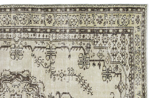 Beige Over Dyed Vintage Rug 6'1'' x 8'8'' ft 185 x 263 cm