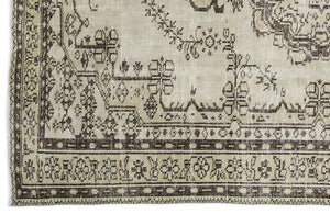 Beige Over Dyed Vintage Rug 6'1'' x 8'8'' ft 185 x 263 cm