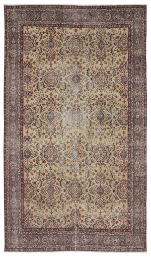 Naturel Over Dyed Vintage Rug 5'1'' x 8'11'' ft 155 x 273 cm