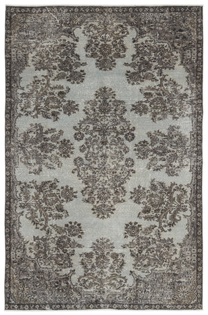 Blue Over Dyed Vintage Rug 5'5'' x 8'3'' ft 166 x 252 cm