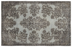 Blue Over Dyed Vintage Rug 5'5'' x 8'3'' ft 166 x 252 cm