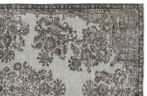 Blue Over Dyed Vintage Rug 5'5'' x 8'3'' ft 166 x 252 cm