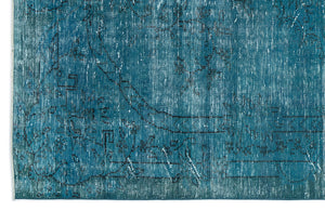 Turquoise Over Dyed Vintage Rug 6'1'' x 9'10'' ft 185 x 300 cm
