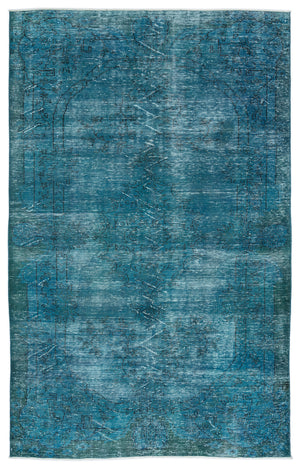 Turquoise Over Dyed Vintage Rug 6'1'' x 9'10'' ft 185 x 300 cm