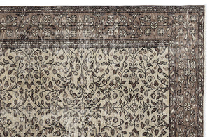 Naturel Over Dyed Vintage Rug 4'6'' x 8'6'' ft 137 x 260 cm