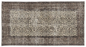 Naturel Over Dyed Vintage Rug 4'6'' x 8'6'' ft 137 x 260 cm