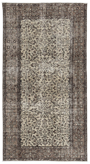 Naturel Over Dyed Vintage Rug 4'6'' x 8'6'' ft 137 x 260 cm