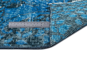Turquoise Over Dyed Vintage Rug 5'10'' x 9'3'' ft 178 x 283 cm