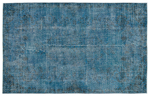 Turquoise Over Dyed Vintage Rug 5'10'' x 9'3'' ft 178 x 283 cm