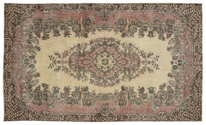 Naturel Over Dyed Vintage Rug 5'6'' x 9'4'' ft 167 x 285 cm