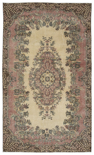 Naturel Over Dyed Vintage Rug 5'6'' x 9'4'' ft 167 x 285 cm