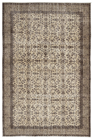 Brown Over Dyed Vintage Rug 5'10'' x 9'1'' ft 179 x 278 cm