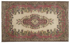 Naturel Over Dyed Vintage Rug 5'8'' x 9'6'' ft 173 x 290 cm